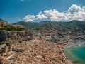 Aerial view of Sicily coastline summer vibes