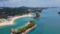 Aerial view of Siloso Beach in Sentosa Island, Singapore Royalty Free Stock Photo