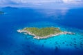 aerial view of similan islands andaman sea natural blue water impressive scenery The island is shaped like a heart.