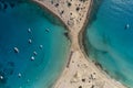 Aerial view of Simos beach in Elafonisos island in Greece Royalty Free Stock Photo