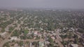Aerial view of simple houses in developing suburbs of Maputo, Matola, Mozambique