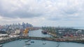 Aerial view of Singapore cargo terminal port Royalty Free Stock Photo