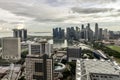 Aerial view of Singapore central financial business district at daytime.