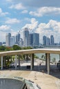 Aerial view of Singapore city skyline from Marina Barrage Royalty Free Stock Photo