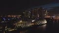 Aerial view of Singapore down town area in night time. Shot. Top view of Singapore by night Royalty Free Stock Photo