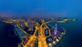 Aerial view of Singapore Downtown. Financial district and business centers in technology smart urban city in Asia. Skyscraper and