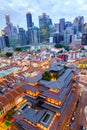 Aerial View of Singapore Skyline in Chinatown Royalty Free Stock Photo