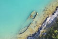 An aerial view of the sinking German ship Fritz Royalty Free Stock Photo