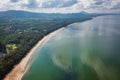 Aerial view of the Siri Lanta Bridge in koh Lanta, Krabi, Thailand