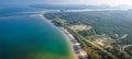 Aerial view of the Siri Lanta Bridge in koh Lanta, Krabi, Thailand