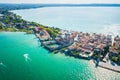 Aerial view on Sirmione city Royalty Free Stock Photo