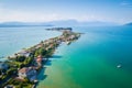 Aerial view on Sirmione city Royalty Free Stock Photo