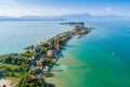 Aerial view on Sirmione city Royalty Free Stock Photo