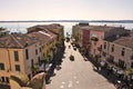 Aerial view on Sirmione, Italy. Royalty Free Stock Photo