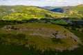 Aerial view of an old ironage hillfort site