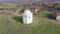 Aerial view of Sixteenth century Ottoman tomb of Hazar Baba (Hazar Baba Tyurbe) in village of Bogomil Bulgaria