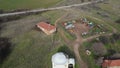 Aerial view of Sixteenth century Ottoman tomb of Hazar Baba Hazar Baba Tyurbe in village of Bogomil, Bulgaria