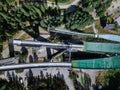 Aerial View of Ski Jump in Lahti City, Finland.