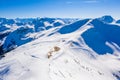 Aerial view of the ski resort Chamonix Mont Blanc in the Alps Royalty Free Stock Photo