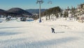 Aerial view of the ski resort