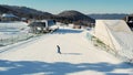 Aerial view of the ski resort