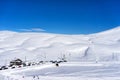 Aerial View of skiers at Ski Resort Falakro, in Greece.