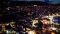 Aerial view of Skopelos Town at night, Greece Royalty Free Stock Photo