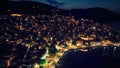 Aerial view of Skopelos Town at night, Greece Royalty Free Stock Photo