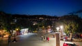 Aerial view of Skopelos Town at night, Greece Royalty Free Stock Photo