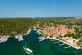 Aerial view about Skradin at the entrance to the Krka National Park Royalty Free Stock Photo