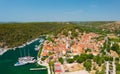 Aerial view about Skradin at the entrance to the Krka National Park Royalty Free Stock Photo