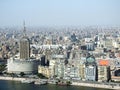 Aerial view of the skyline of Cairo cityscape showing Maspero triangle before Egypt real estate new projects Royalty Free Stock Photo