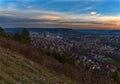 Aerial view of the skyline of the city Jena in Germany Royalty Free Stock Photo