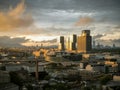 Aerial view of the skyline of Vienna, Austria at sunset Royalty Free Stock Photo