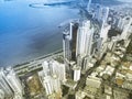 Aerial View Of Skyscrapers Along The Coastline Of Panama City