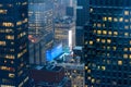 Aerial View of Skyscrapers Around Times Square in Midtown Manhattan, New York City Royalty Free Stock Photo