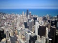 Aerial view of skyscrapers in city of Chicago, IL Royalty Free Stock Photo
