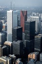 Aerial view of skyscrapers and office buildings in Downtown Toronto Royalty Free Stock Photo