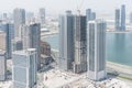 Aerial view of skyscrapers in Sharjah, UAE Royalty Free Stock Photo