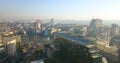 Aerial view of Slavija square and Serbian national bank in Belgrade