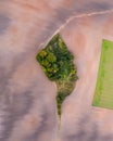 Aerial view of a small apiary island