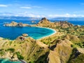 Aerial view of hills on Pulau Padar Royalty Free Stock Photo