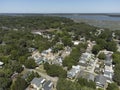 Aerial view of the small coastal town of Port Royal, South Carolina