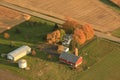 Aerial view of small farm Royalty Free Stock Photo