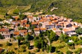 Aerial view of small french village Cucugnan