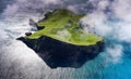 Aerial view of beautiful small island in Iceland