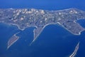 Aerial view of small island Key Biscayne Royalty Free Stock Photo