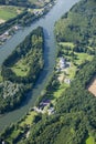 Aerial view : Small island in a river