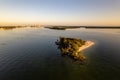 Aerial view of a small island surrounded by waters in North Palm Beach, Florida Royalty Free Stock Photo