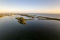 Aerial view of a small island surrounded by waters in North Palm Beach, Florida Royalty Free Stock Photo